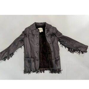 Vintage Mid Western Sport Togs Deerskin Fringe Leather Jacket  70s Kids 14